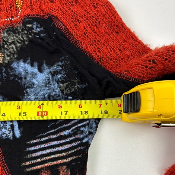 Fresh FX Orange and Black Artistic Graphic Sweater Jacket - Picture 9 of 12